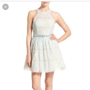 Bee Darlin’ light blue lace formal from Nordstrom
